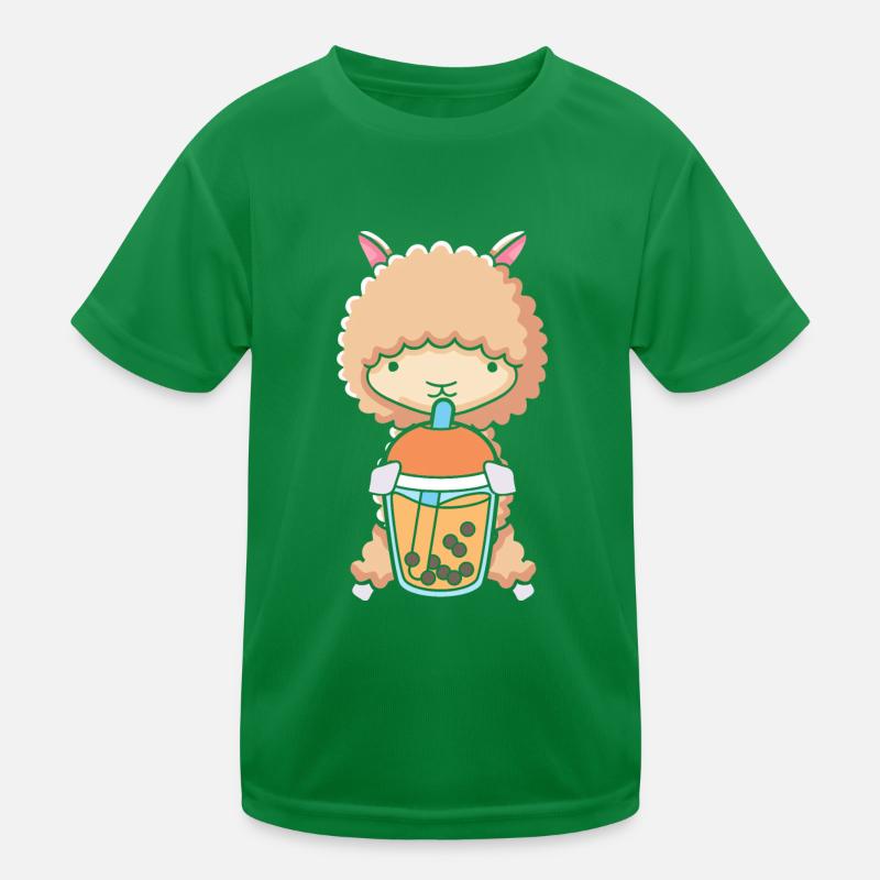 Bubble Milk Tea Llama trinkt Boba Milchtee Kinder Funktions-T-Shirt