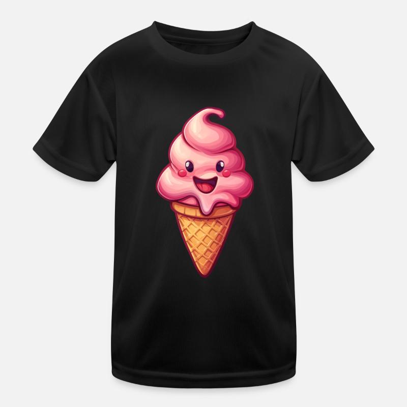 Lächelnde Eiskreation Kinder Funktions-T-Shirt
