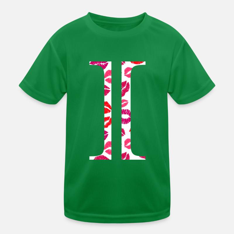 Buchstabe i Küsse Kinder Funktions-T-Shirt