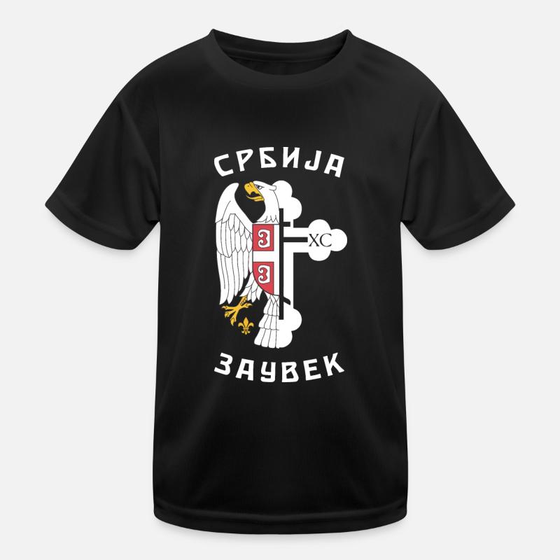Belgrad Serbien Flagge Serbisch Adler Herkunft Rei Kinder Funktions-T-Shirt