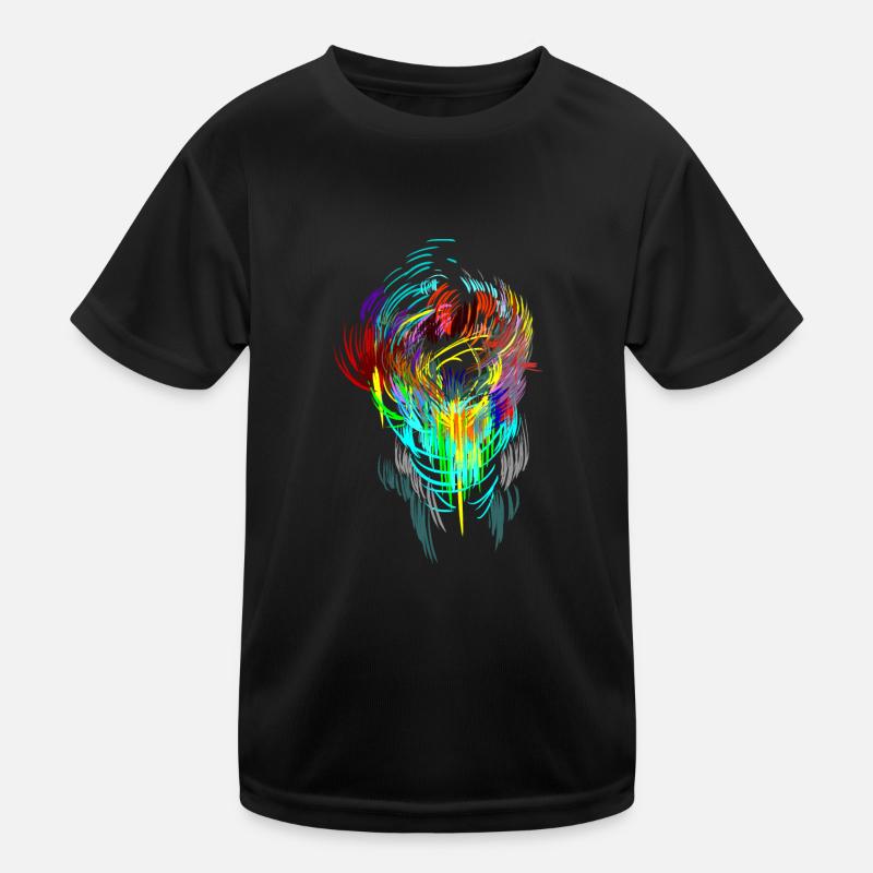 Neon - mask sci-fi psychedelic techno gamer head Kids Functional T-Shirt