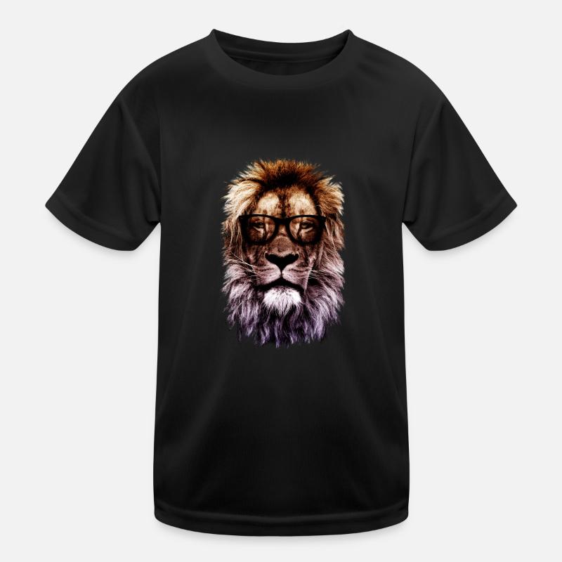 Hipster Löwe Kinder Funktions-T-Shirt