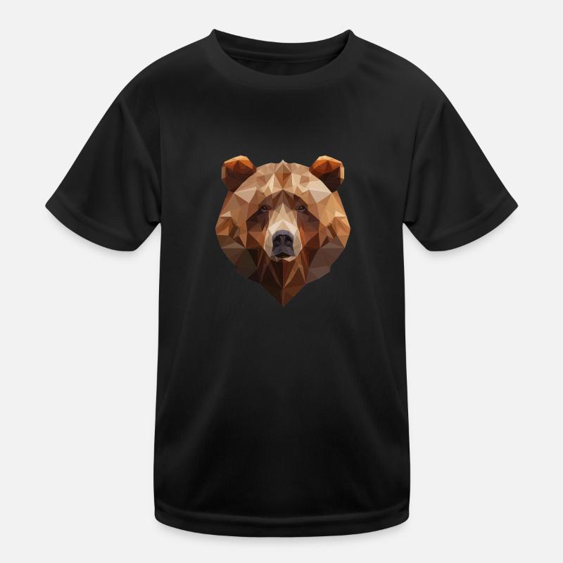 Ours brun | Conception de logo d’art low poly T-shirt sport Enfant