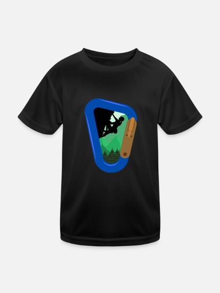 Sport Climbing Rock Climbing - Kids Functional T-Shirt - black - Front