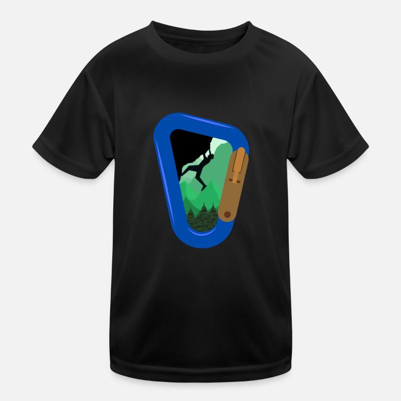 Rappelling Rock Climbing Kids Functional T-Shirt