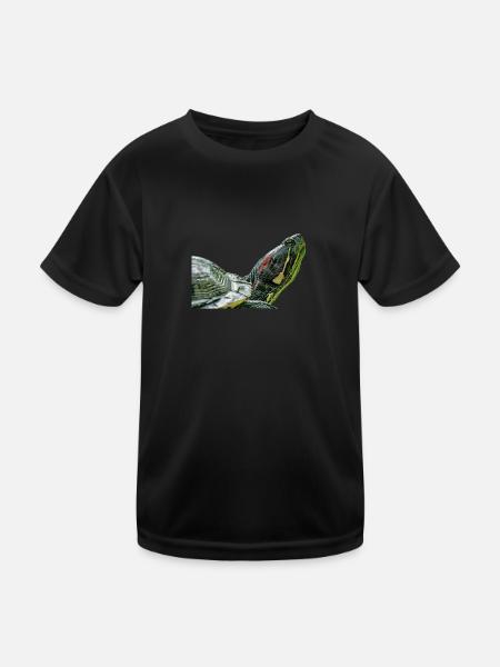turtle schildkroete - Kinder Funktions-T-Shirt - Schwarz - Vorne