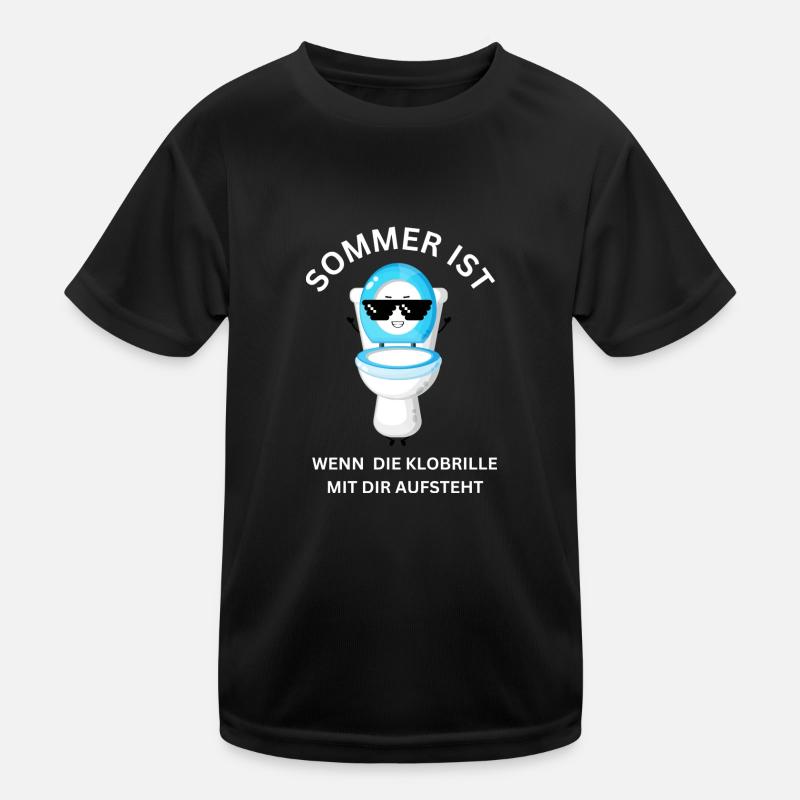 SOMMER IST WENN DIE KLOBRILLE MIT DIR AUFSTEHT Kinder Funktions-T-Shirt