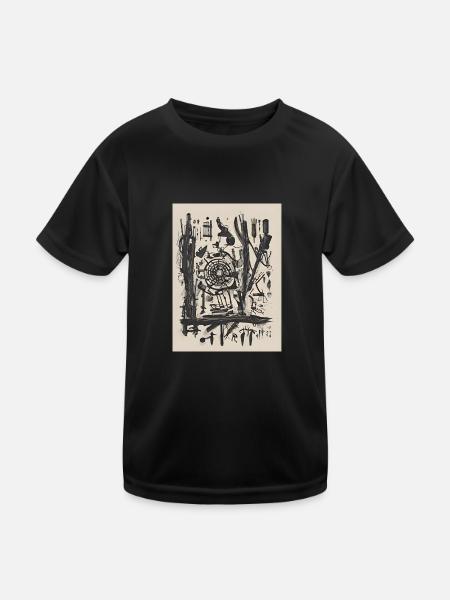 easy art - Kinder Funktions-T-Shirt - Schwarz - Vorne