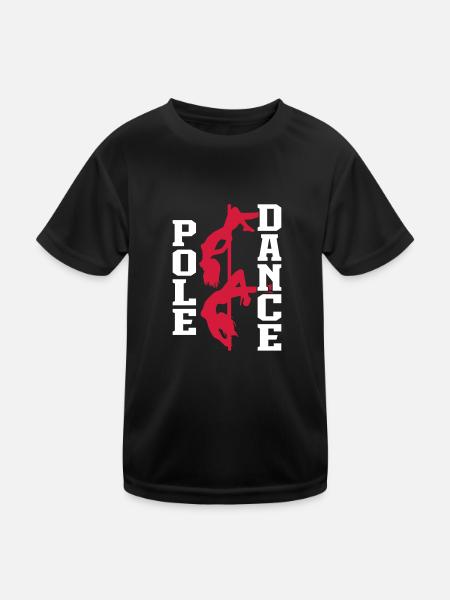 Pole Dance - Kinder Funktions-T-Shirt - Schwarz - Vorne