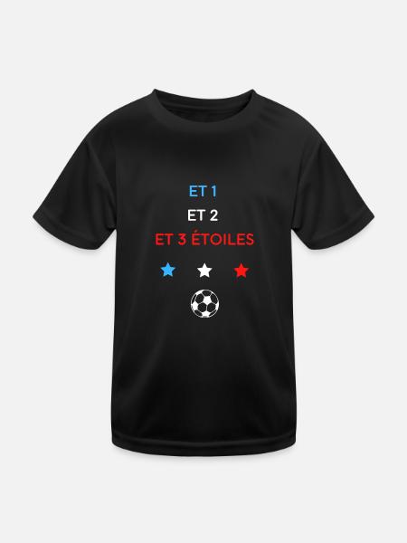Et 1 et 2 et 3 étoiles équipe de France Football - T-shirt sport Enfant - noir - Devant