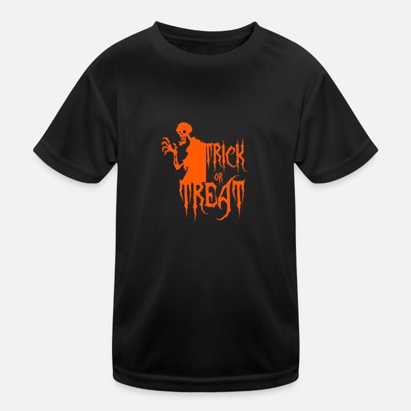 Halloween Zombie Skeleton Skull Horror Creep Kids Functional T-Shirt