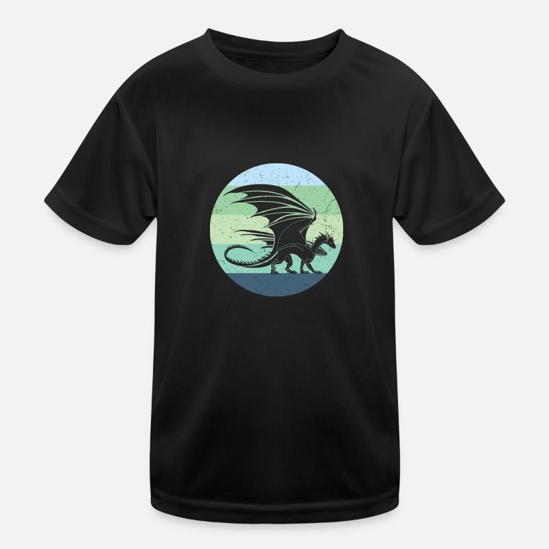Waliser Drache Retro Kinder Funktions-T-Shirt