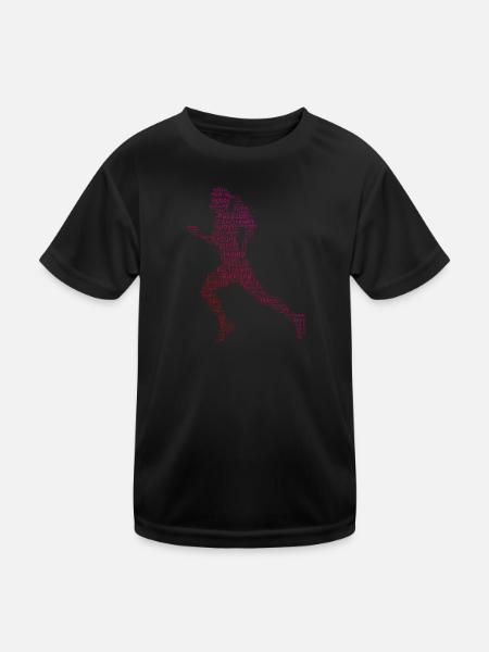 Running Rennen Fitness Joggen Cross Country Runnin - Kinder Funktions-T-Shirt - Schwarz - Vorne