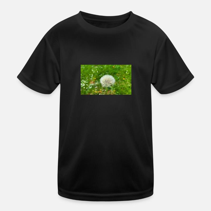 Pusteblume - Kinder Funktions-T-Shirt - Schwarz