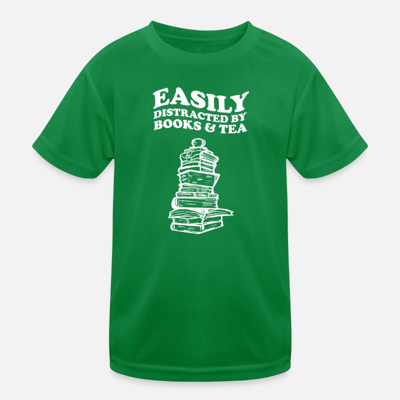 Easily Distracted By Books & Tea Buch Bücher Kinder Funktions-T-Shirt