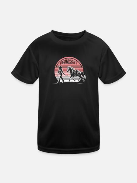 Führungskraft Pferd Reiten Geschenkidee Pferde - Kinder Funktions-T-Shirt - Schwarz - Vorne