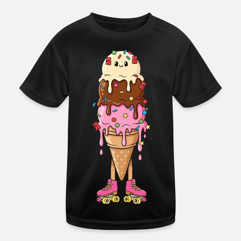 Kawaii Eis Rollschuhe Retro Kinder Funktions-T-Shirt