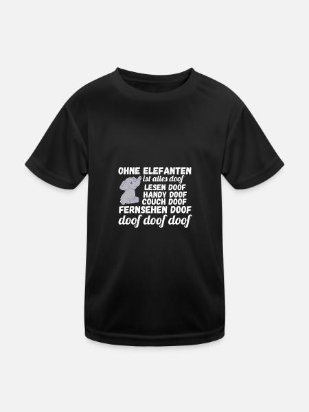 Elefant Elefanten - Kinder Funktions-T-Shirt - Schwarz