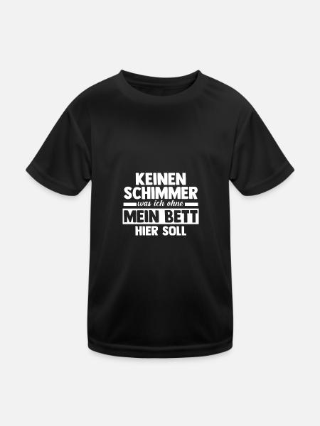 Lève-tard Shlafen paresseux - T-shirt sport Enfant - noir - Devant