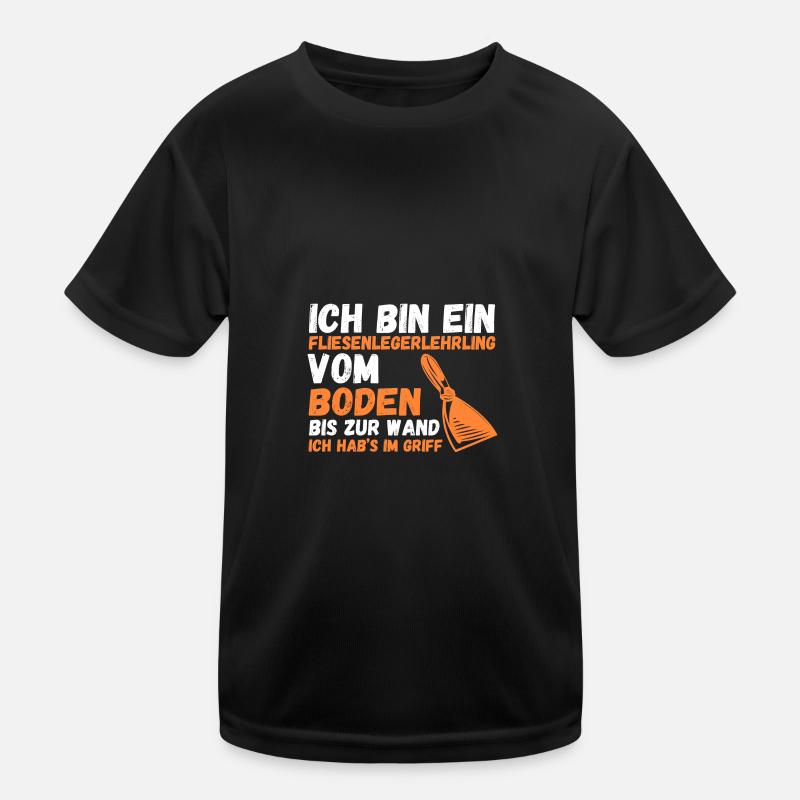 Tile Laying Training Apprentice Auzbi Tile Laying Kids Functional T-Shirt