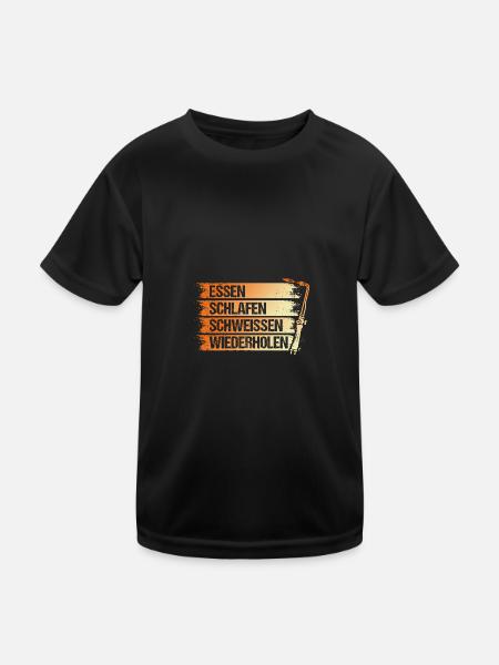 Welding Welding Workers Welder - Kids Functional T-Shirt - black - Front