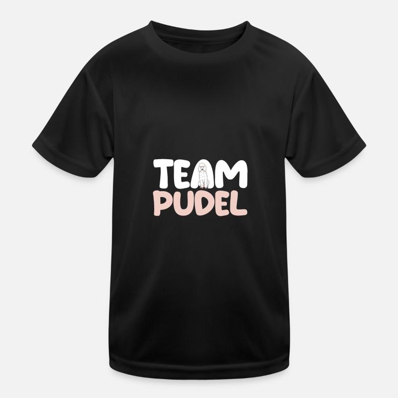 Hund Pudel - Kinder Funktions-T-Shirt - Schwarz