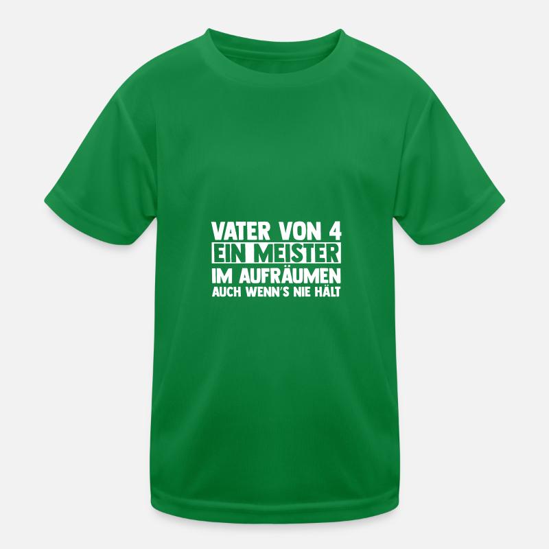 Papa Von 4 Kindern Kinder Funktions-T-Shirt