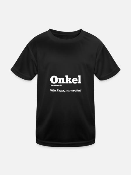 Patenonkel Onkel - Kinder Funktions-T-Shirt - Schwarz - Vorne