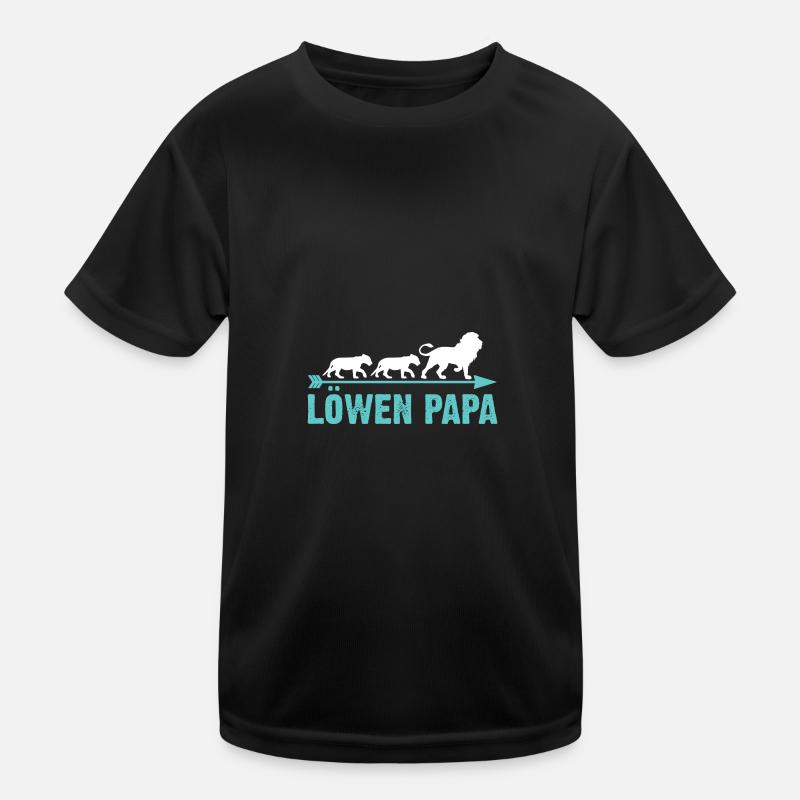 Vater Löwen Papa Kinder Funktions-T-Shirt