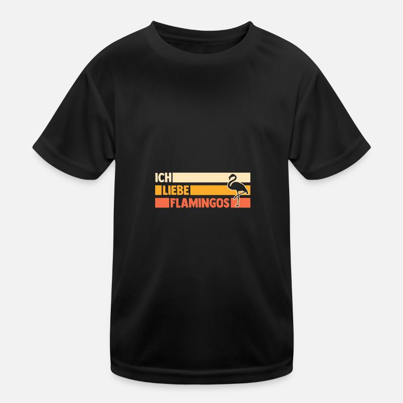 Ich liebe Flamingos Kinder Funktions-T-Shirt
