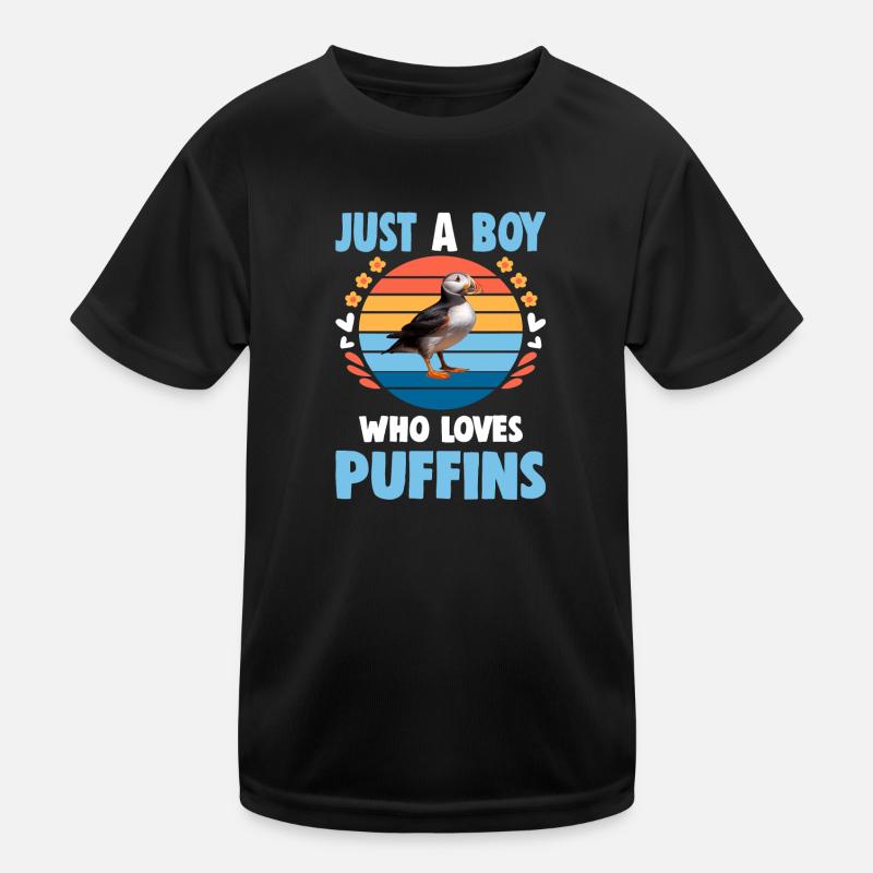 Juste un garçon qui aime les macareux moines T-shirt sport Enfant