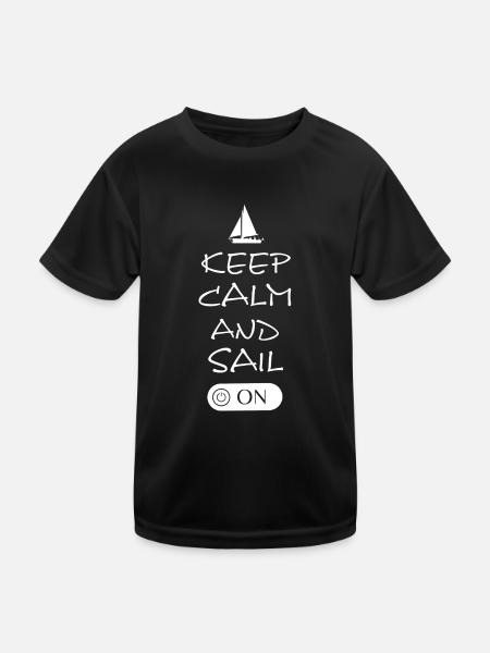 sailing, segler, segeln, spruch - Kinder Funktions-T-Shirt - Schwarz - Vorne