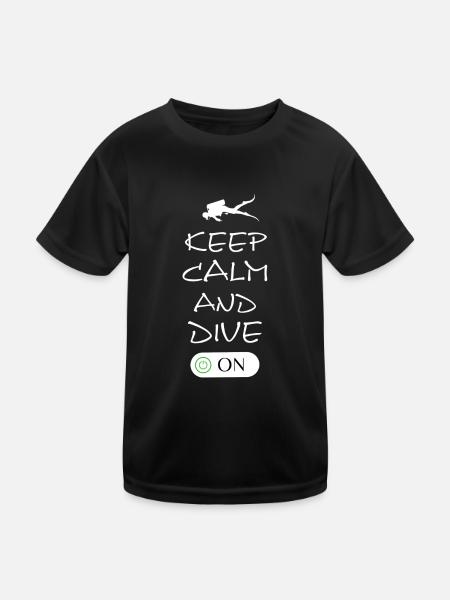 tauchen diving - Kinder Funktions-T-Shirt - Schwarz - Vorne