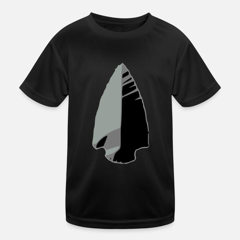 flint arrowhead indian - Kids Functional T-Shirt - black
