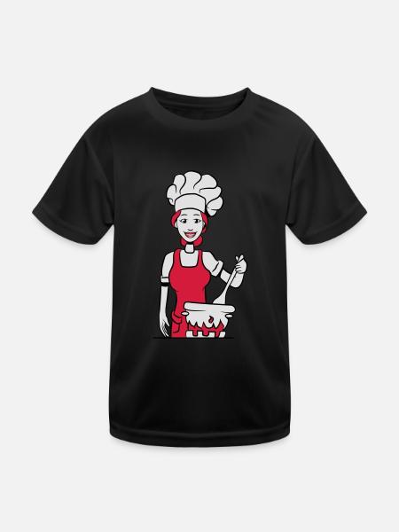 cuisinier cuisinier - T-shirt sport Enfant - noir - Devant
