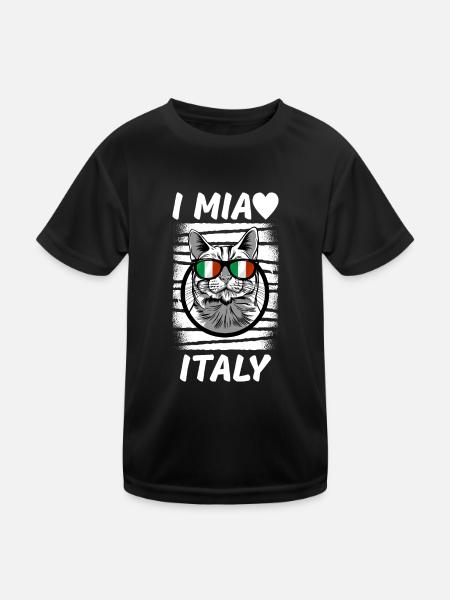 Italy Flag Vintage Italian Flag Used Look - Kids Functional T-Shirt - black - Front