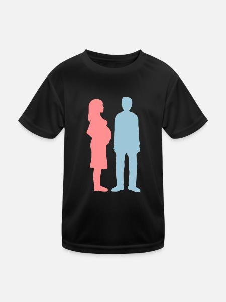 Man poor pregnant woman - Kids Functional T-Shirt - black - Front