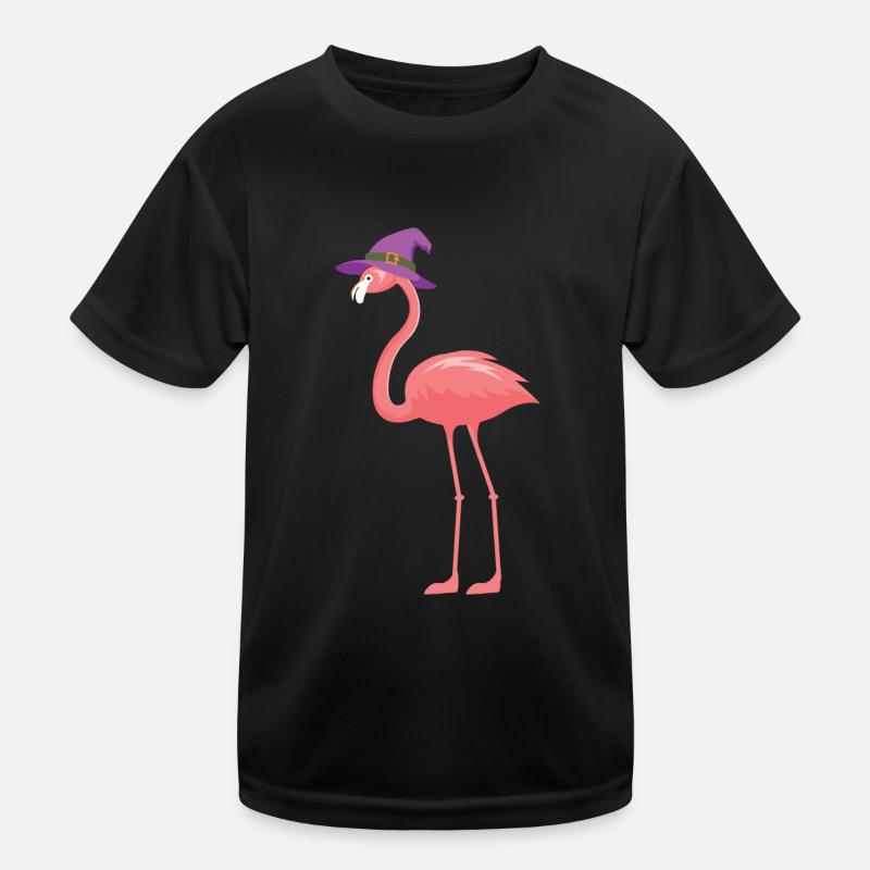 Halloween Flamingo Witch Kids Functional T-Shirt