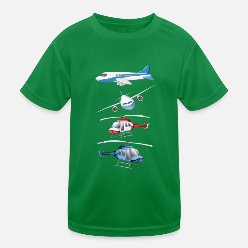 Flugzeug Hubschrauber Kinder Junge Und Mädchen Kinder Funktions-T-Shirt
