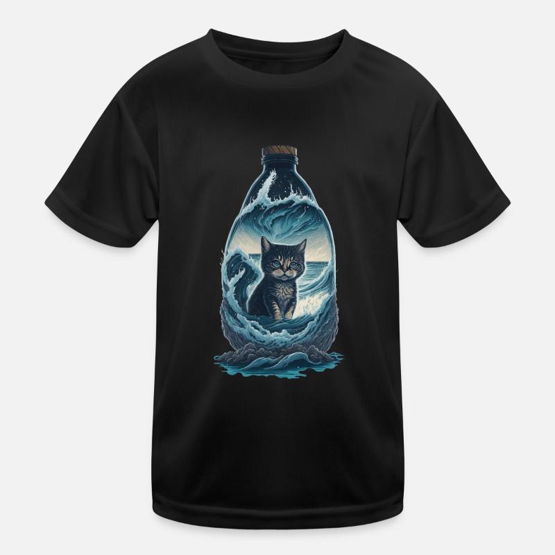 Cat Bottle Kids Functional T-Shirt