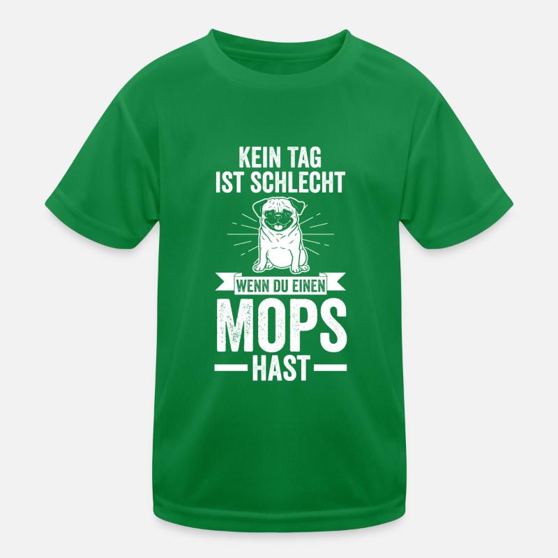 Hund Mops Kinder Funktions-T-Shirt