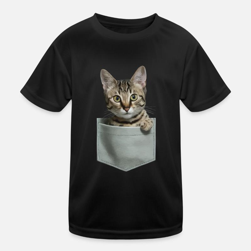Ocicat-Katze in der Tasche Geschenk Kinder Funktions-T-Shirt