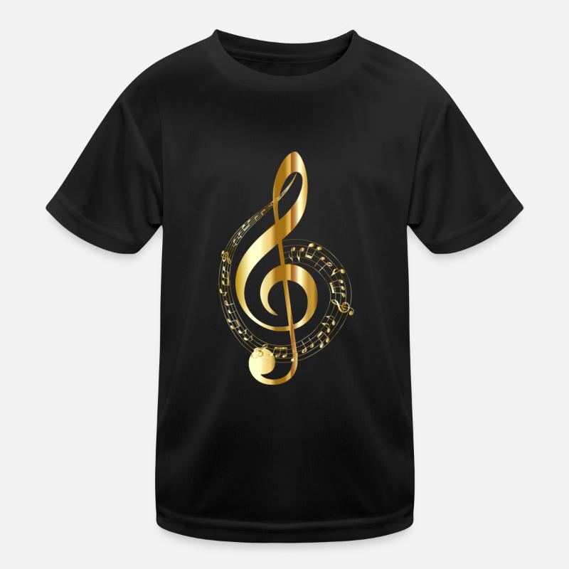goldender Notenschlüssel Kinder Funktions-T-Shirt