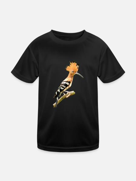 Wiedehopf am431 - Kinder Funktions-T-Shirt - Schwarz