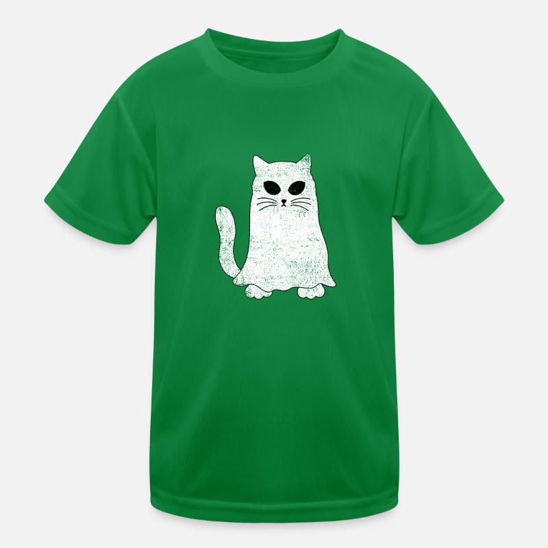 Vintage Sheet Ghost Cat Kids Functional T-Shirt