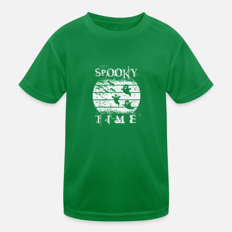 Spooky Time, Full Moon Ghosts Kids Functional T-Shirt