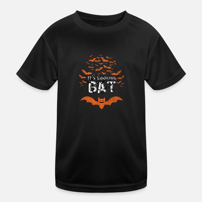 It's Looking Bat, Bat Swarm Halloween Pun Kids Functional T-Shirt