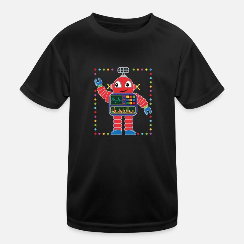 Kleiner bunter Roboter Kinder Funktions-T-Shirt