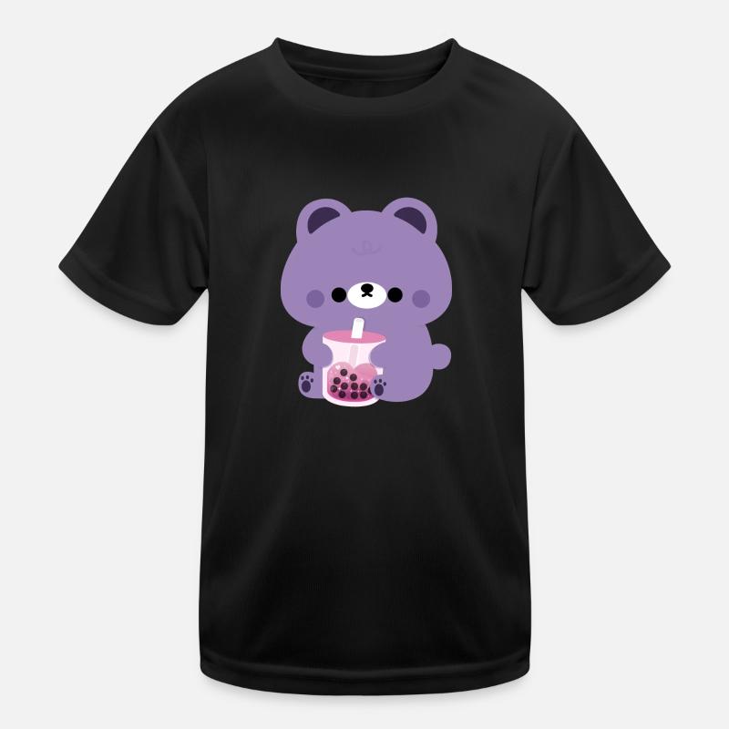 Purple Boba Bear Kids Functional T-Shirt