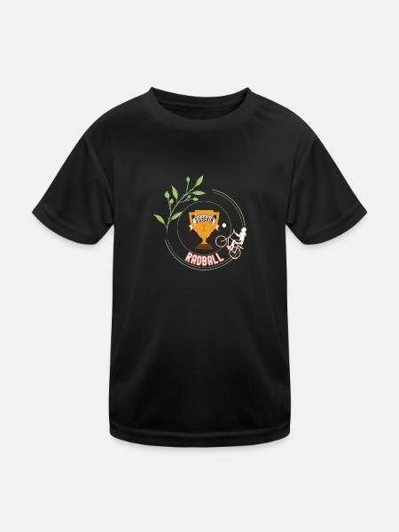 Radball Siegerin Radballerin Spielerin Turnier - Kinder Funktions-T-Shirt - Schwarz - Vorne